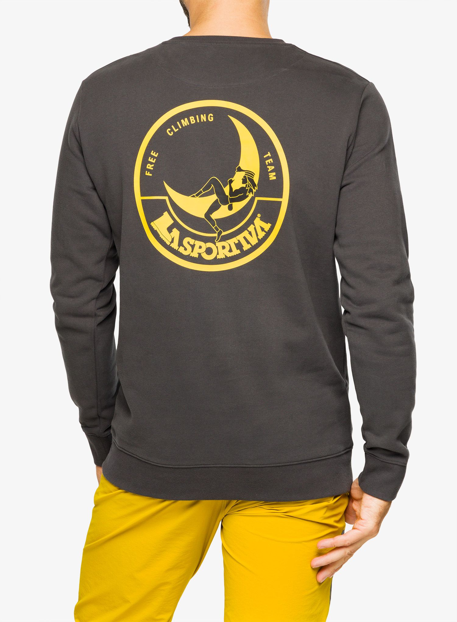 Pullover La Sportiva Climbing on the Moon Sweatshirt - carbon/giallo