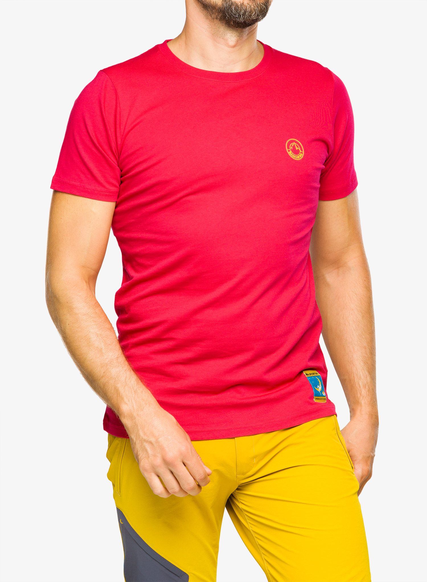 Baumwolle T-Shirt La Sportiva Climbing on the Moon T-Shirt - fucsia/giallo