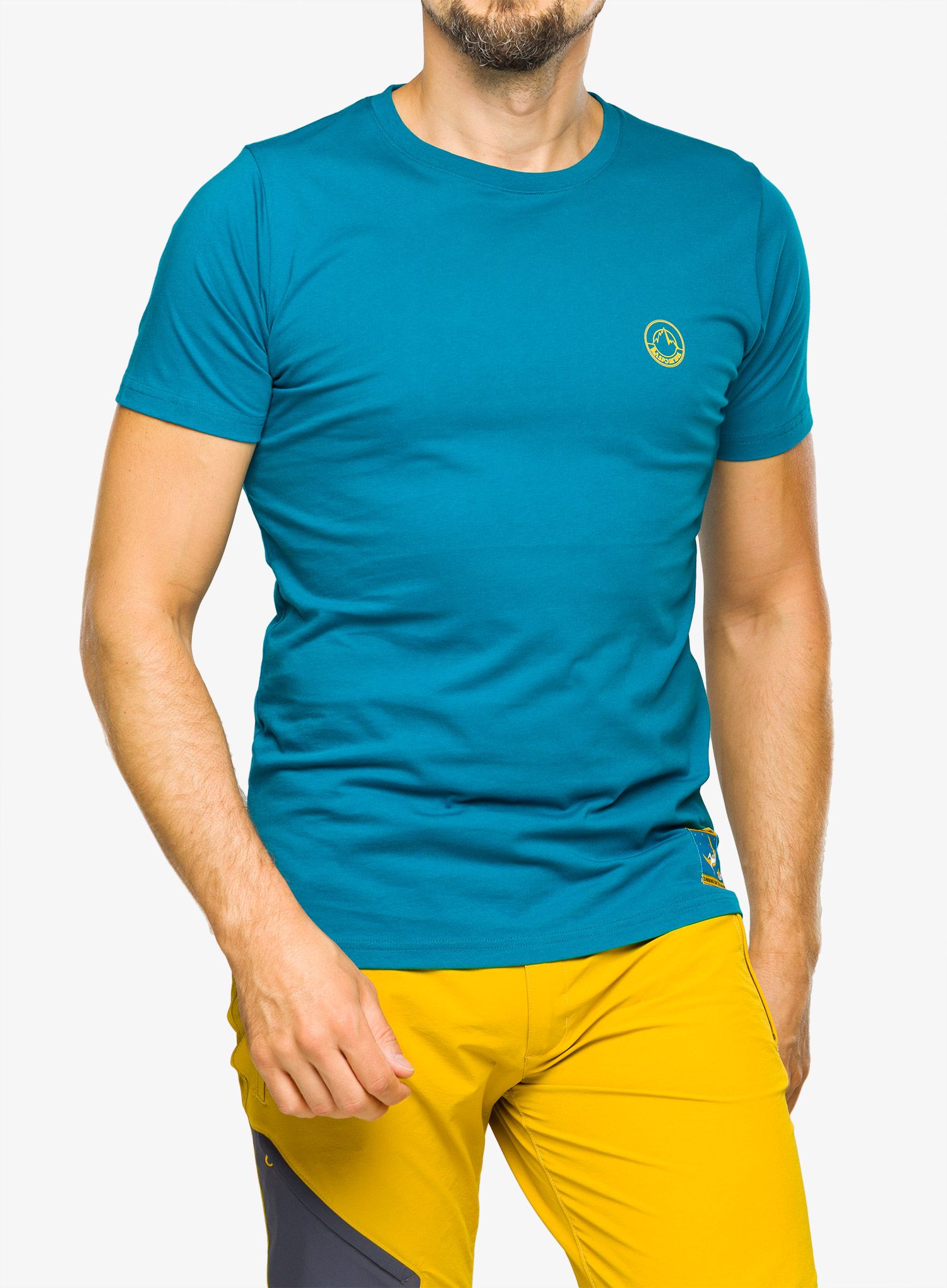 Klettershirt La Sportiva Climbing on the Moon T-Shirt - turchese/giallo
