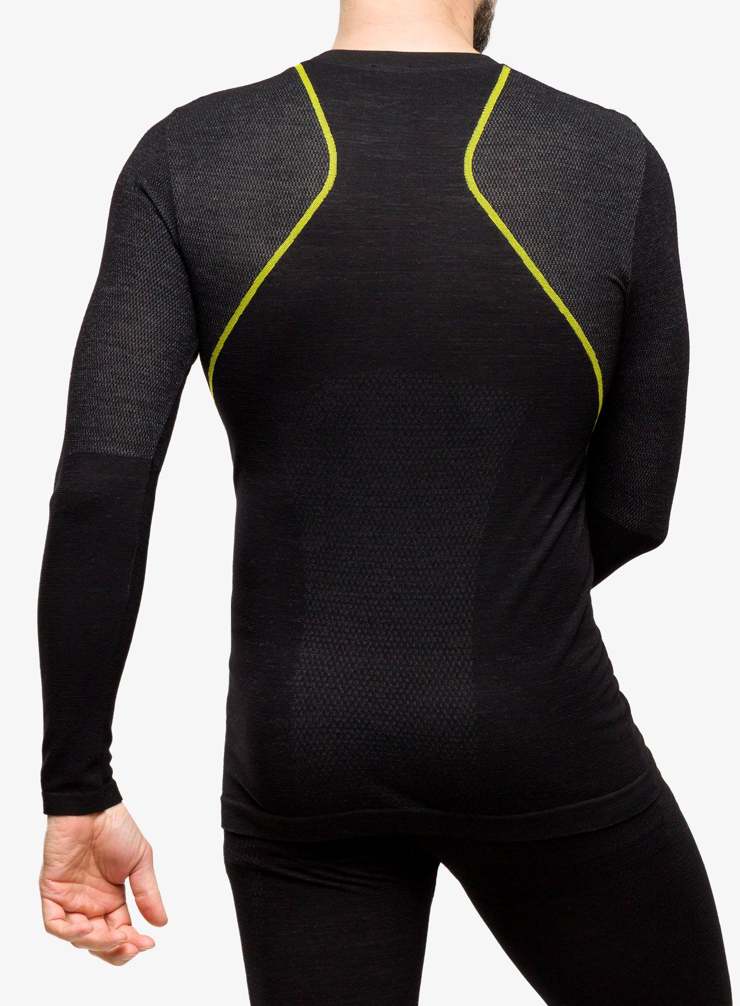 Funktionsshirt Herren Langarm La Sportiva Wool40 Aero Longsleeve - black/yellow