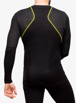 Funktionsshirt Herren Langarm La Sportiva Wool40 Aero Longsleeve - black/yellow