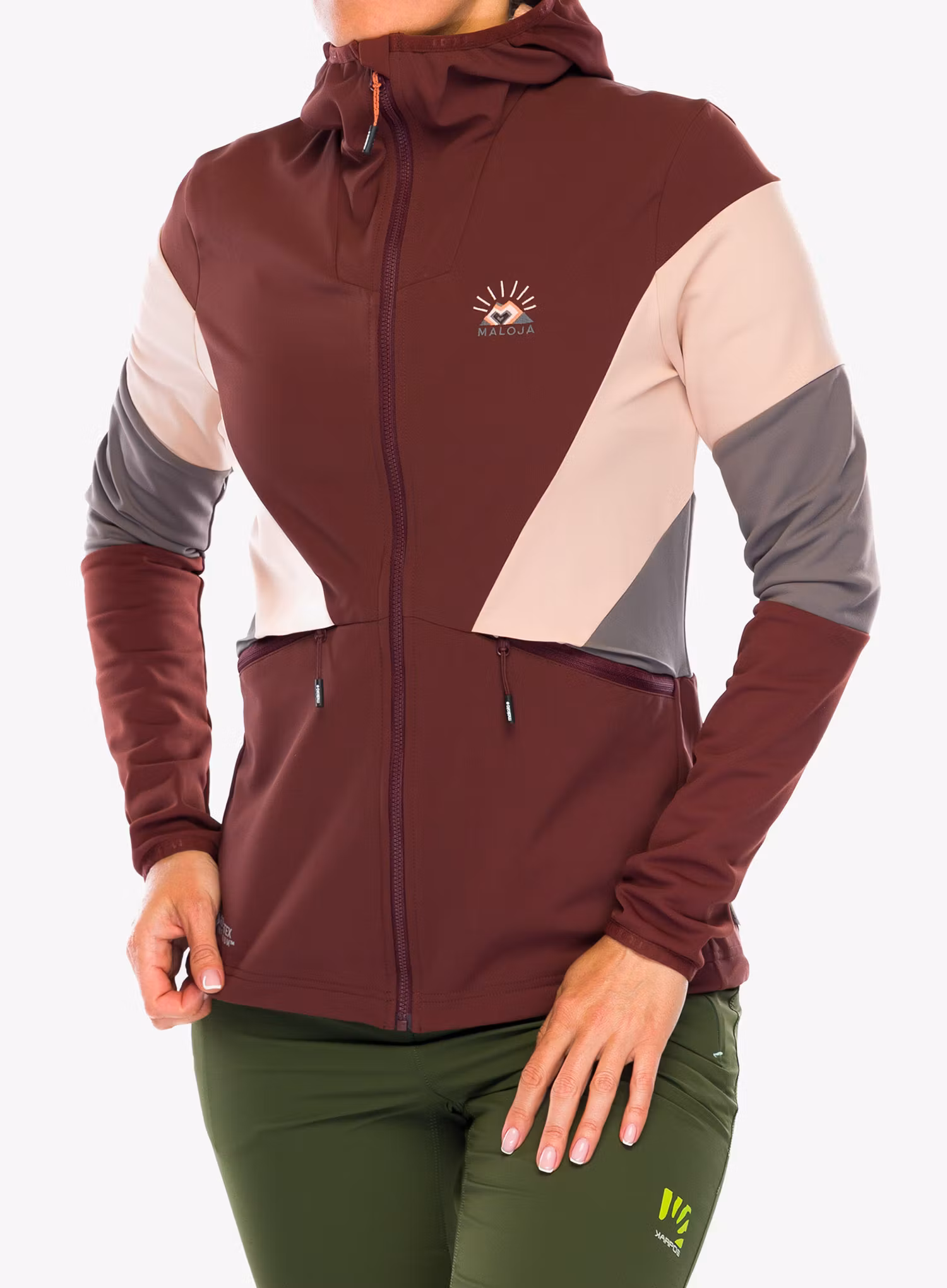 Damen Softshelljacke Maloja Geranium - squirrel multi