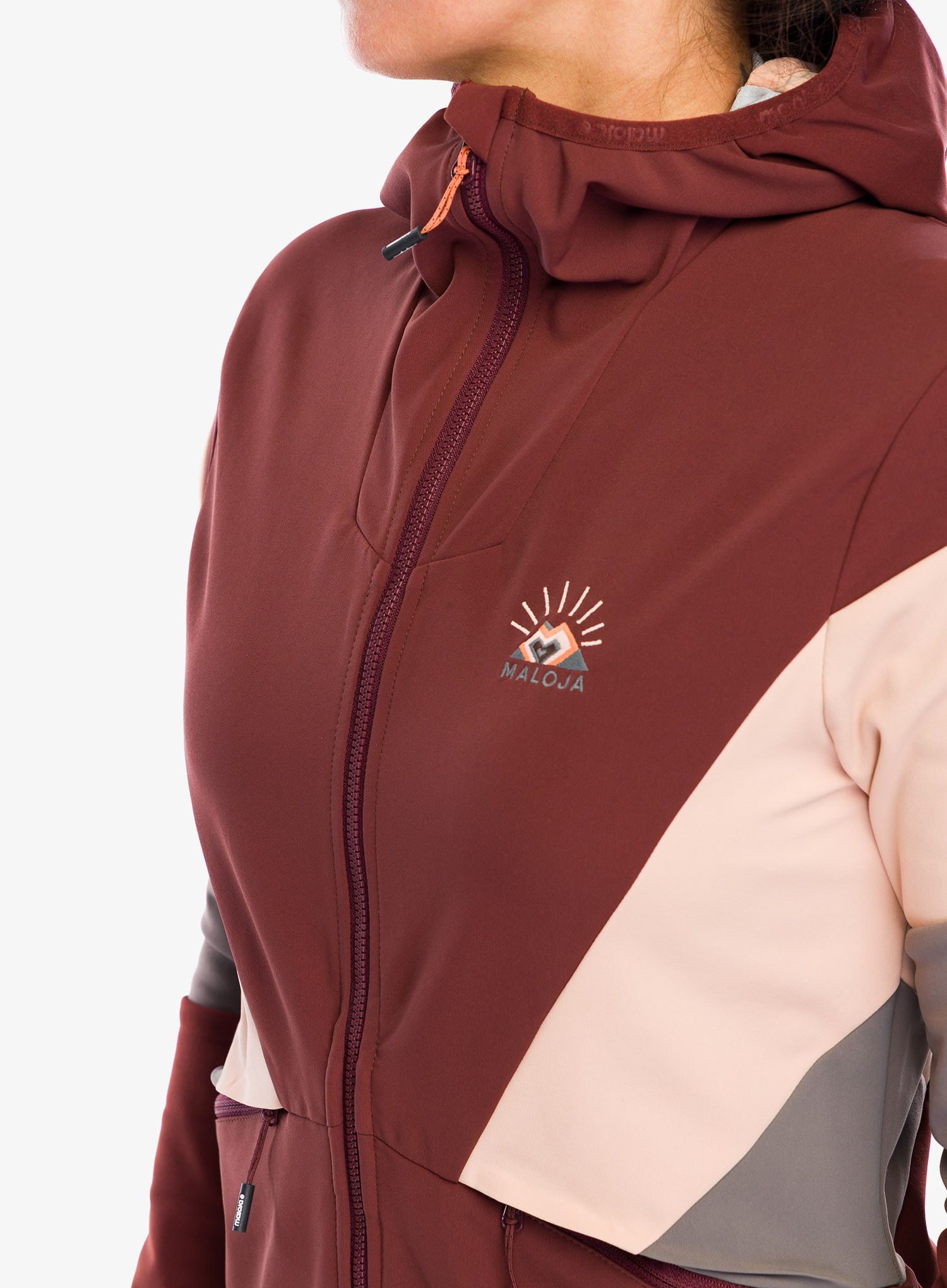 Damen Softshelljacke Maloja Geranium - squirrel multi