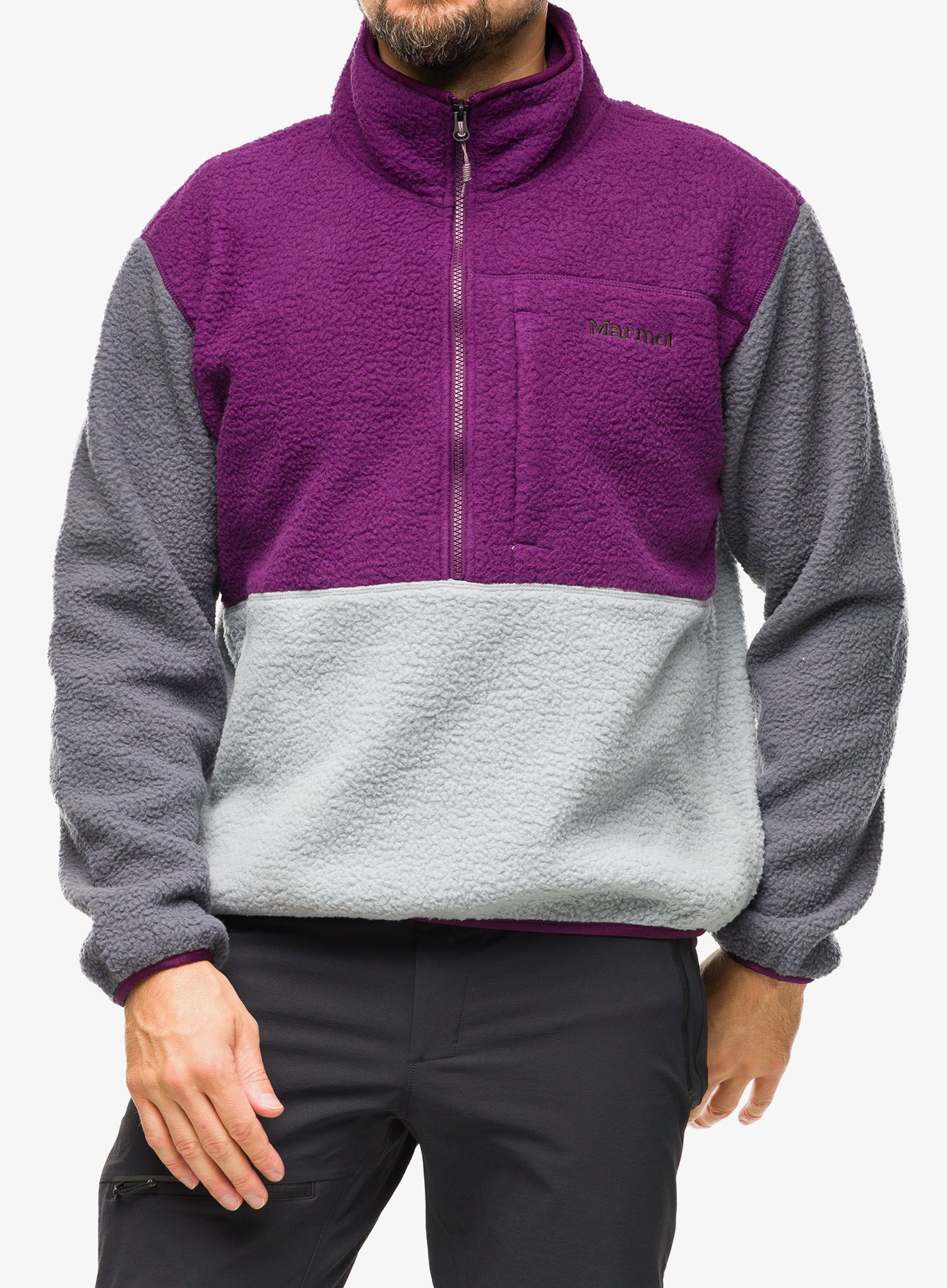 Fleecepullover Marmot Aros Fleece 1/2 Zip - purple fig/steel onyx/sleet