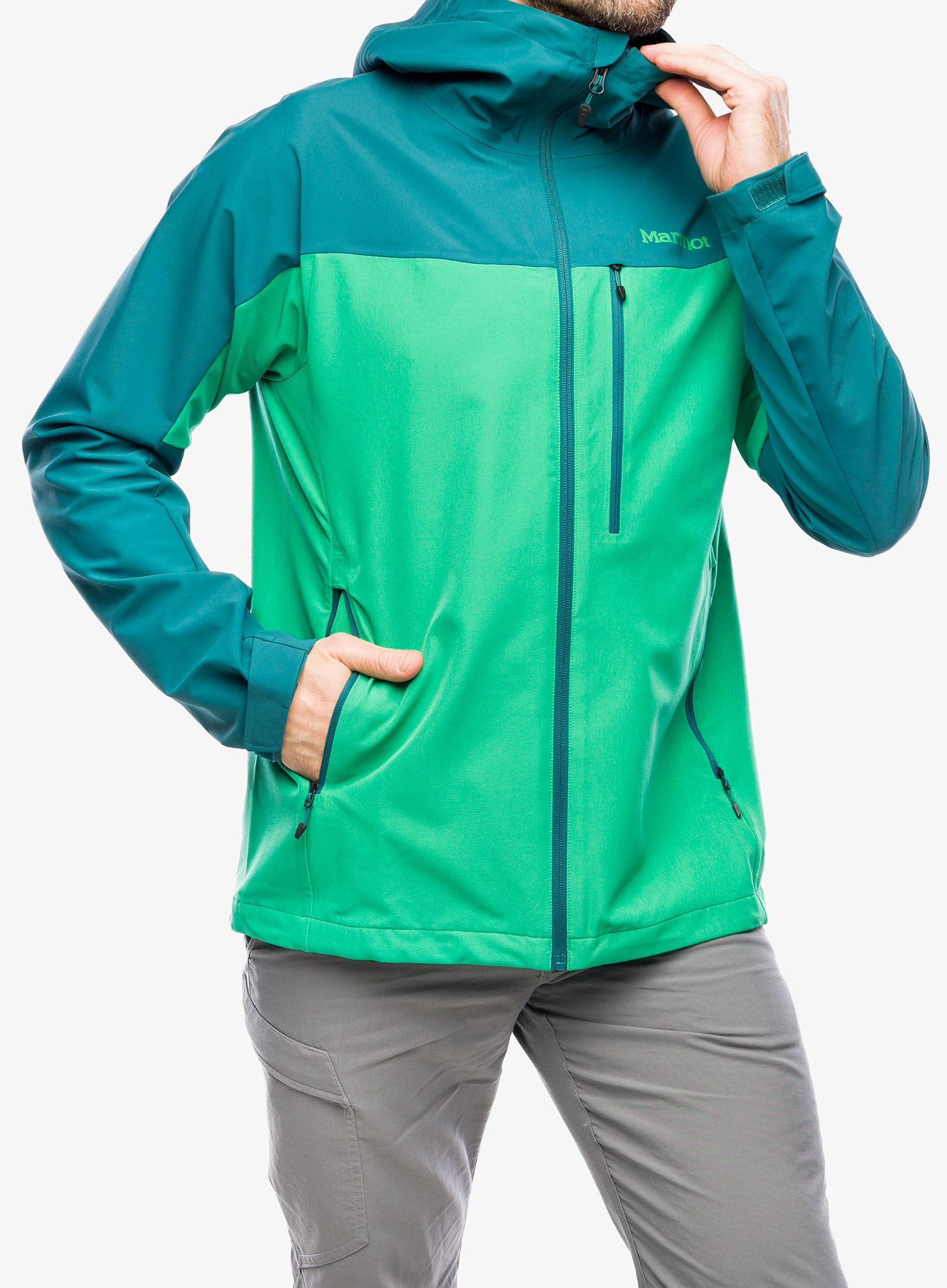 Softshelljacke Marmot ROM GORE-TEX Infinium Hoody - dark jungle/clover