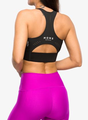 Sport-BH Mons Royale Stratos Merino Shift Sports Bra - black