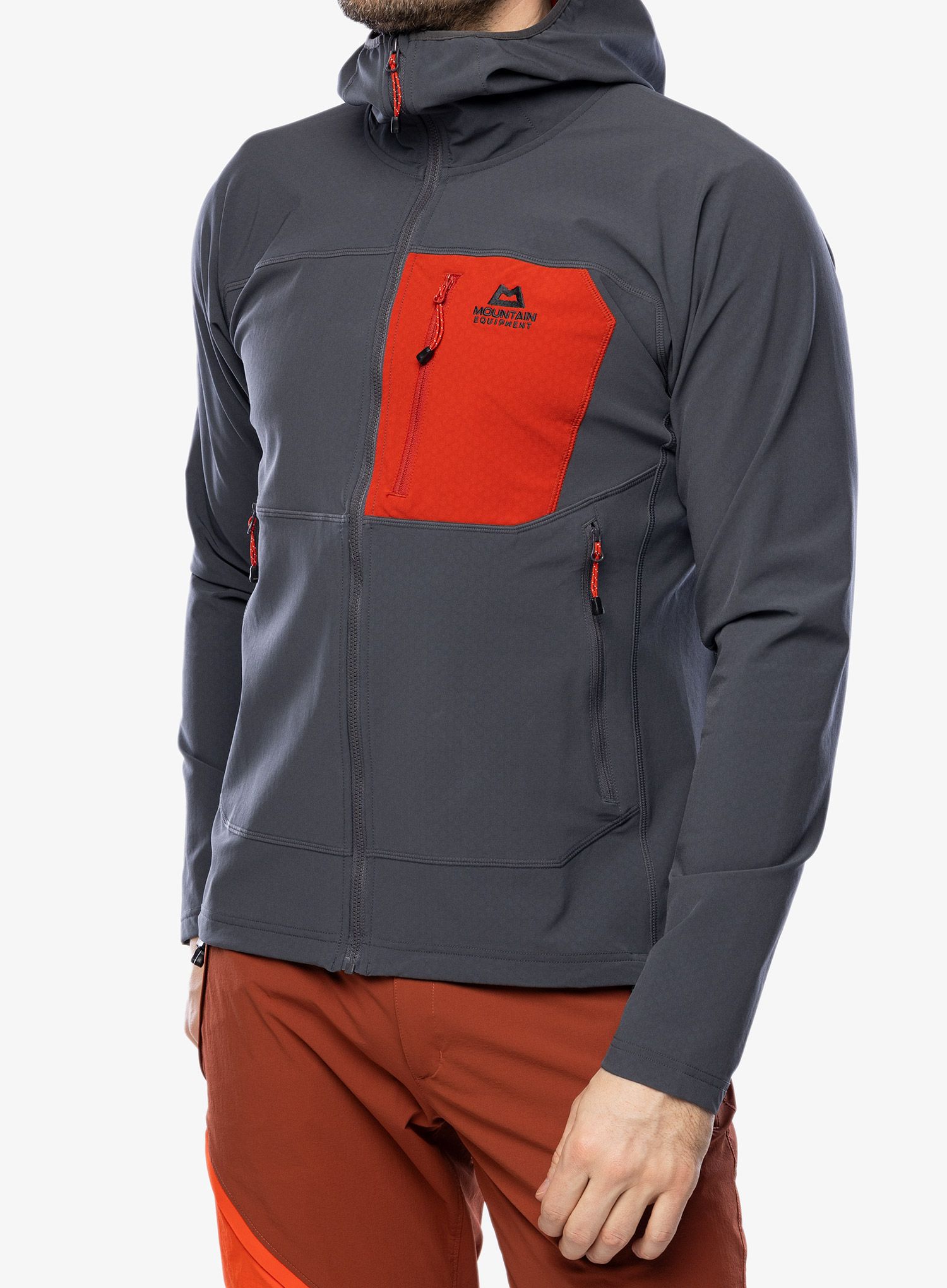 Pullover mit Reißverschluss Mountain Equipment Arrow Hooded Jacket - anvil grey/redrock