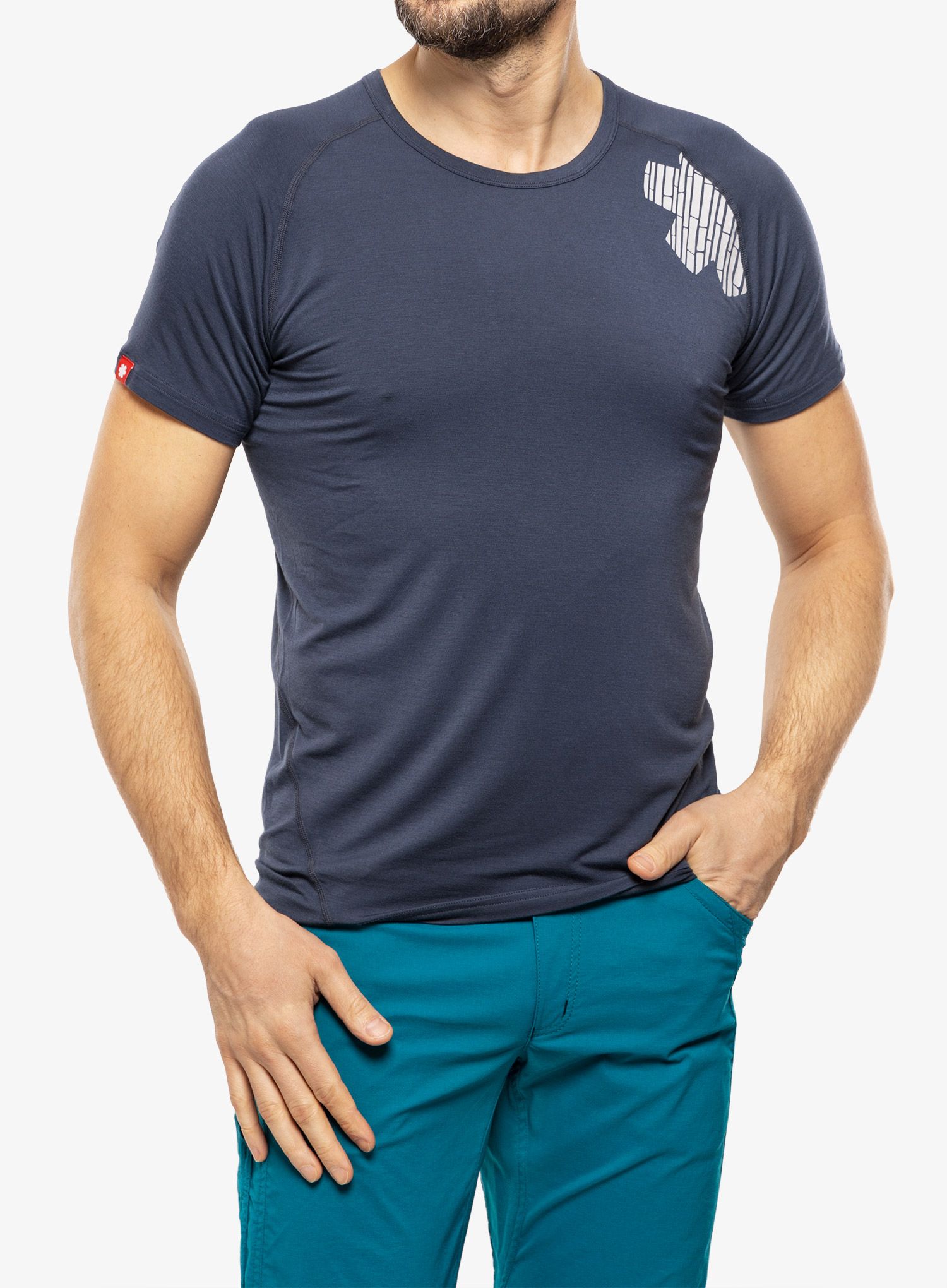 Klettershirt Ocun Bamboo T Blossom - dark grey/india ink