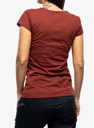 Bedruckte T-Shirt Damen Ocun Classic T Organic Feather - wine syrah