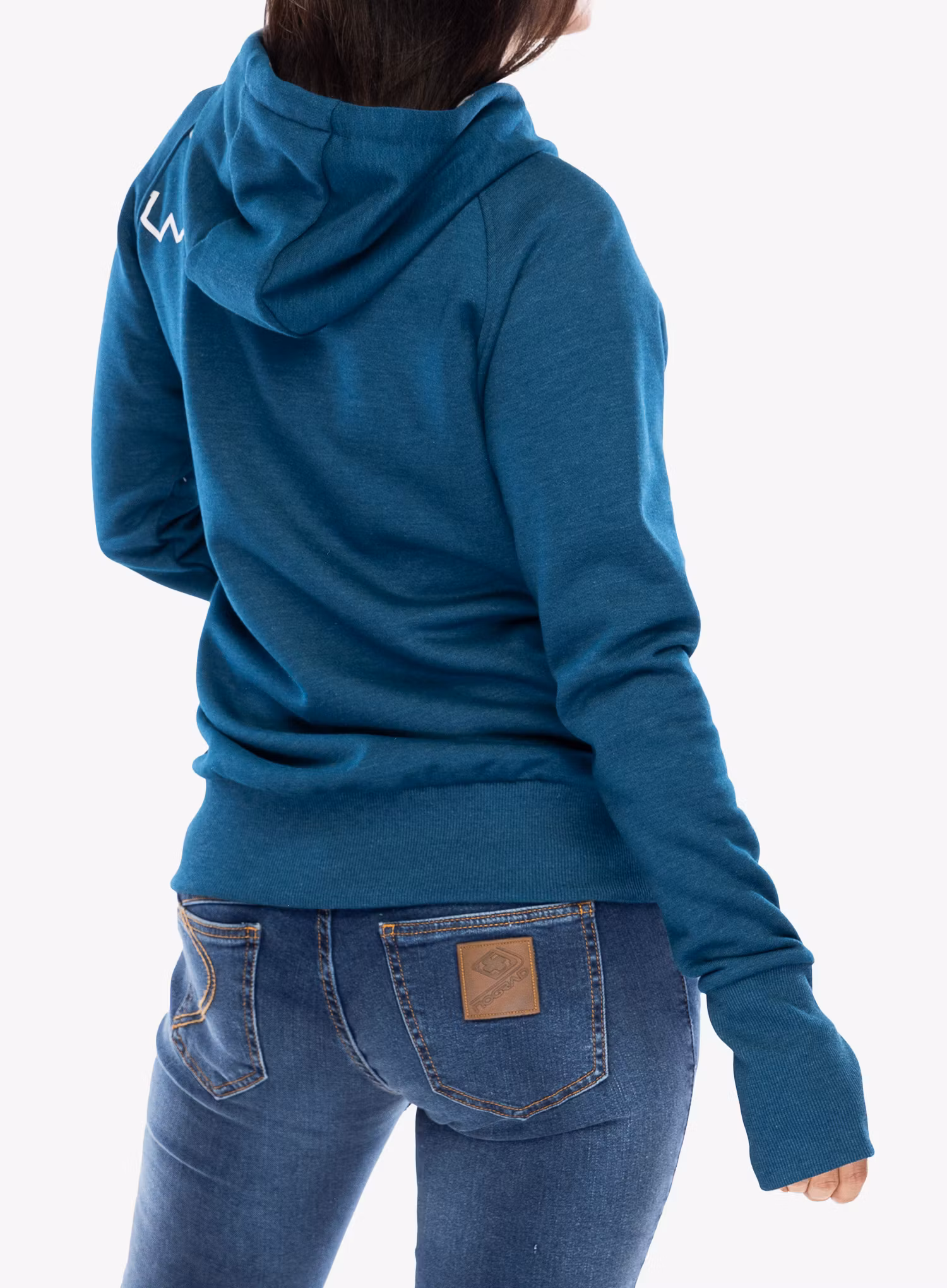 Kapuzenpullover Damen Ocun Hoodie Zipper - blue opal/silverscone