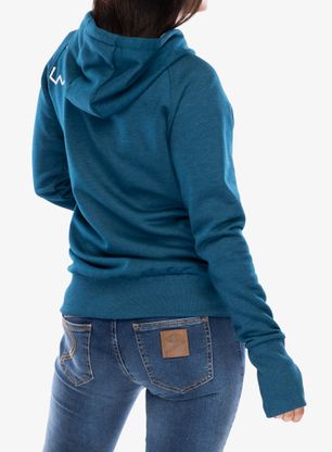 Kapuzenpullover Damen Ocun Hoodie Zipper - blue opal/silverscone