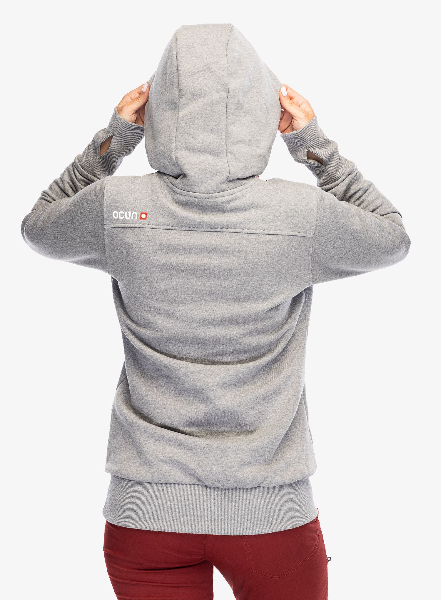 Kapuzenpullover Damen Ocun Hoodie - grey paloma/silverscone