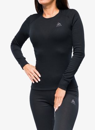 Funktionsshirt Damen Langarm Odlo Active Warm Eco BL Top Crew Neck LS - black