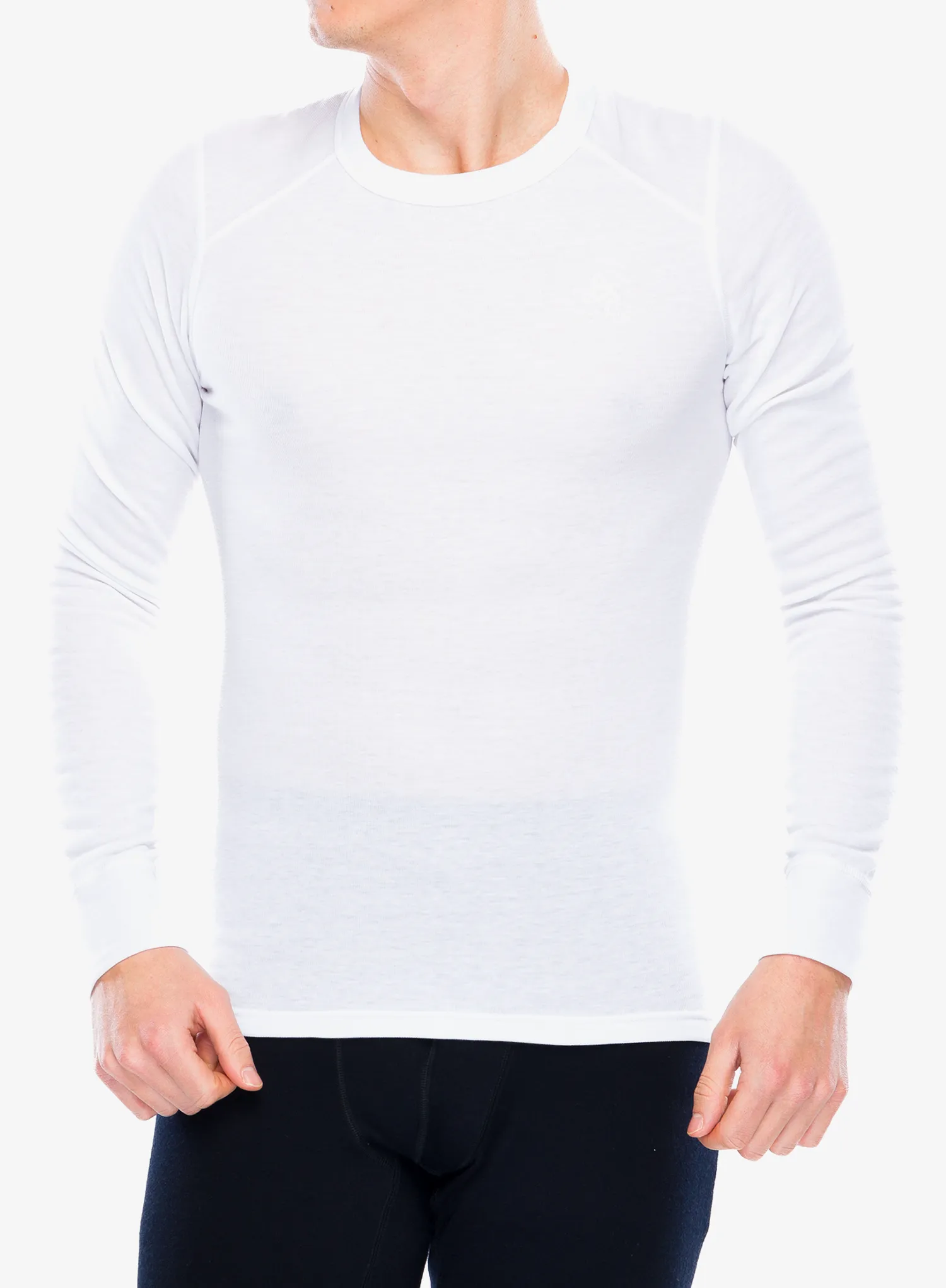 Funktionsshirt Herren Langarm Odlo Active Warm Eco BL Top Crew Neck LS - white