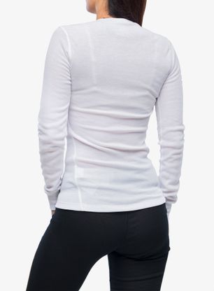 Funktionsshirt Langarm Damen Odlo Active Warm Eco BL Top Crew Neck LS - white