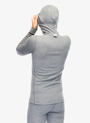 Funktionsshirt Herren Langarm Odlo Active Warm Originals BL Top Facemask LS - odlo steel grey melange