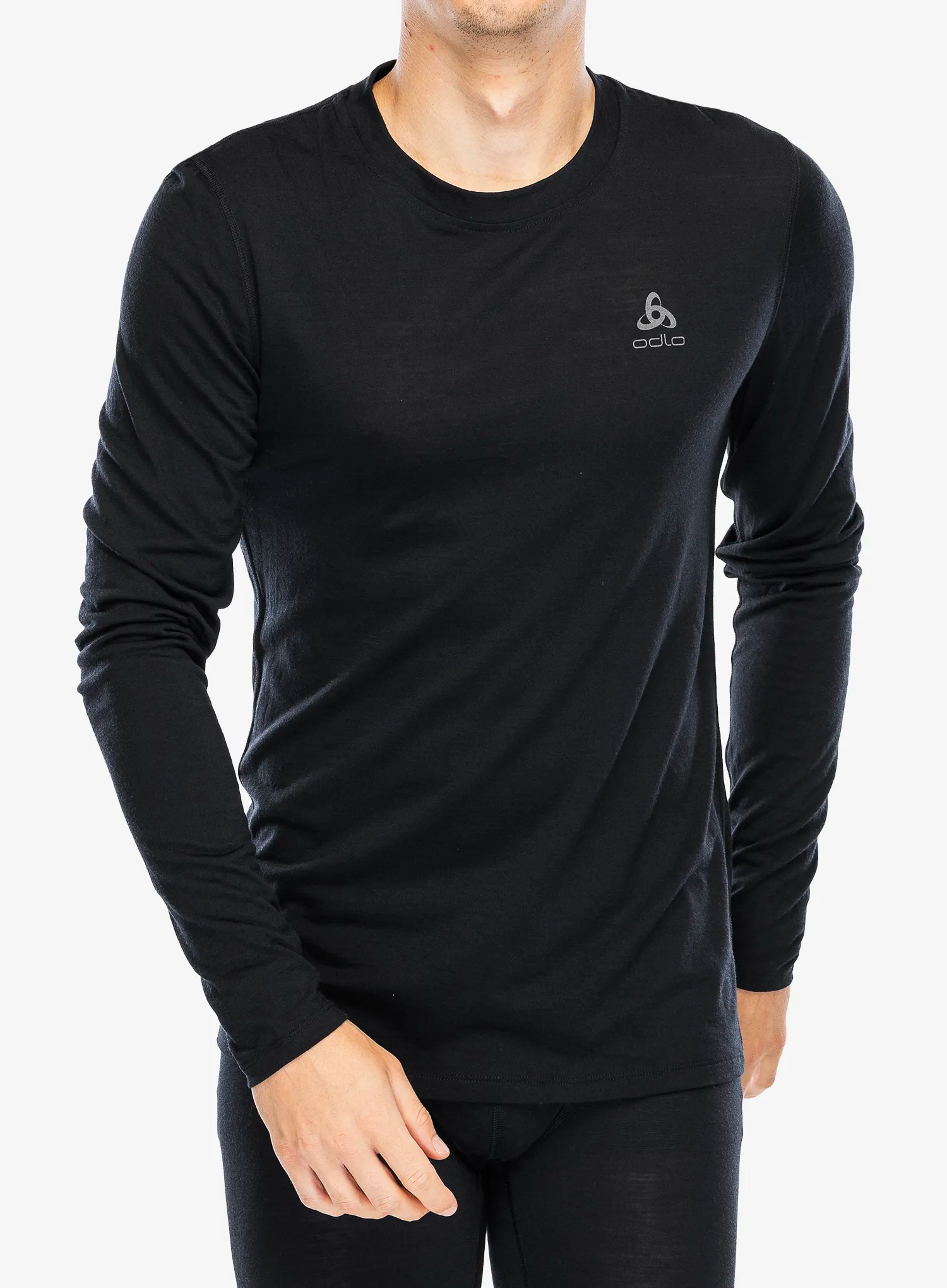 Funktionsshirt Herren Langarm Odlo Merino 160 BL Top Crew Neck LS - black