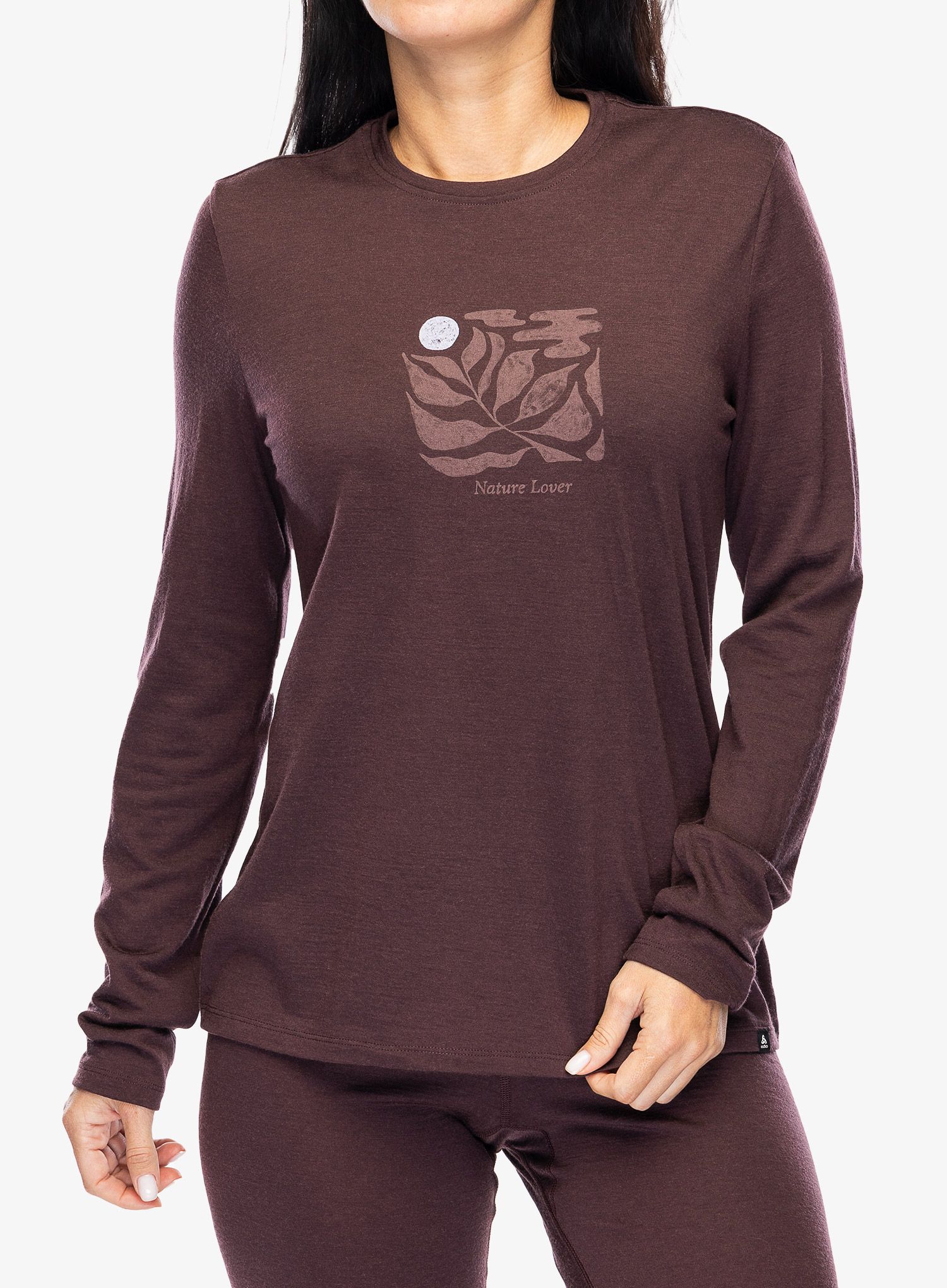 Pullover Damen Odlo Merino 200 Nature Lover TS Crew Neck LS - fudge