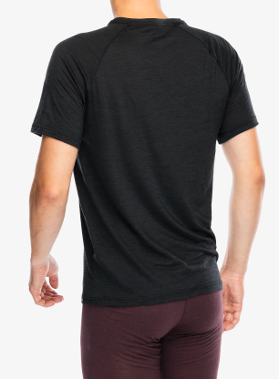 Shirt Odlo Merino Tencel 130 Peaks TS Crew Neck SS - black melange