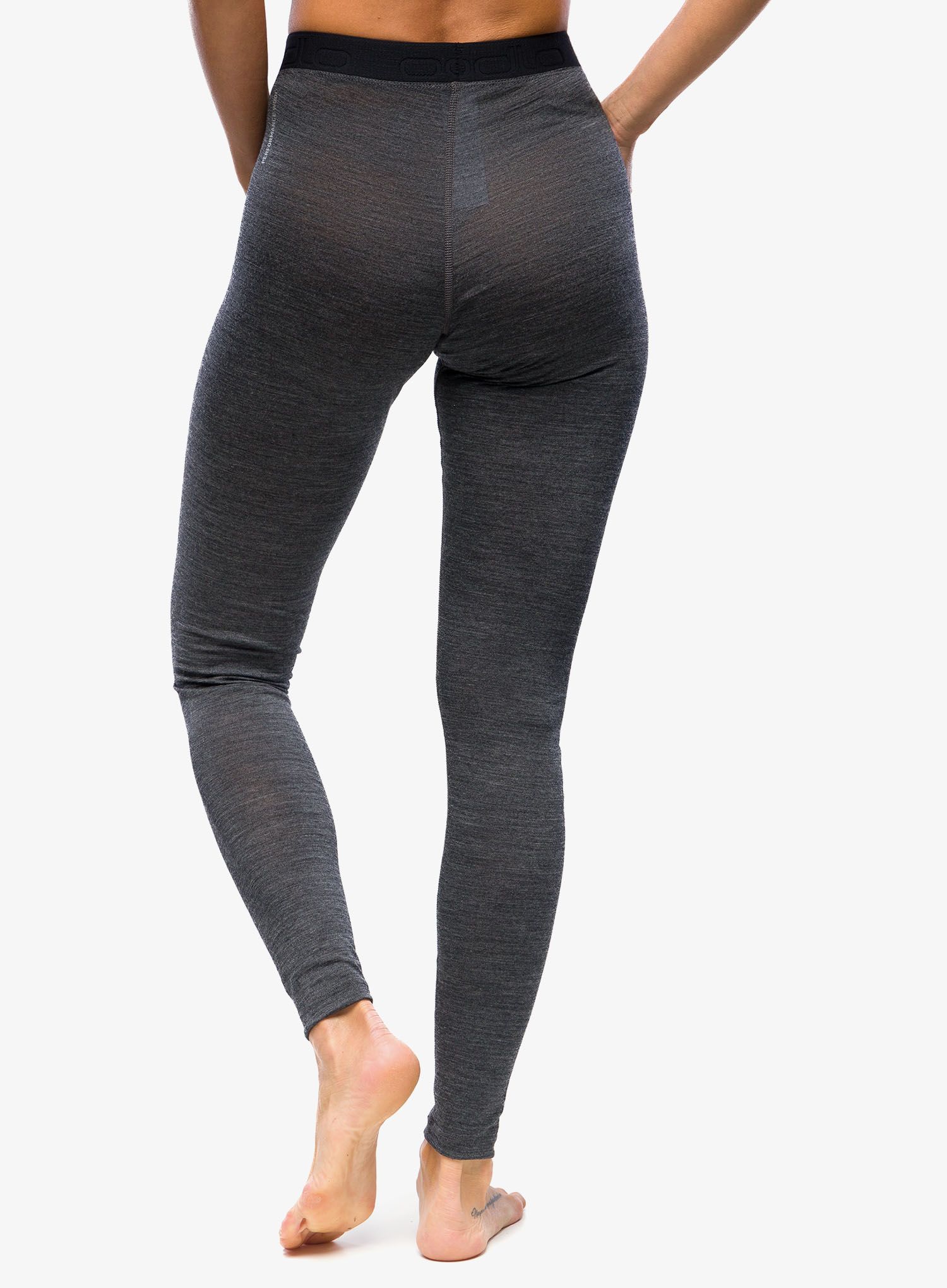 Thermounterhose Damen Odlo Natural Performance PW 150 BL Bottom Long - dark grey melange