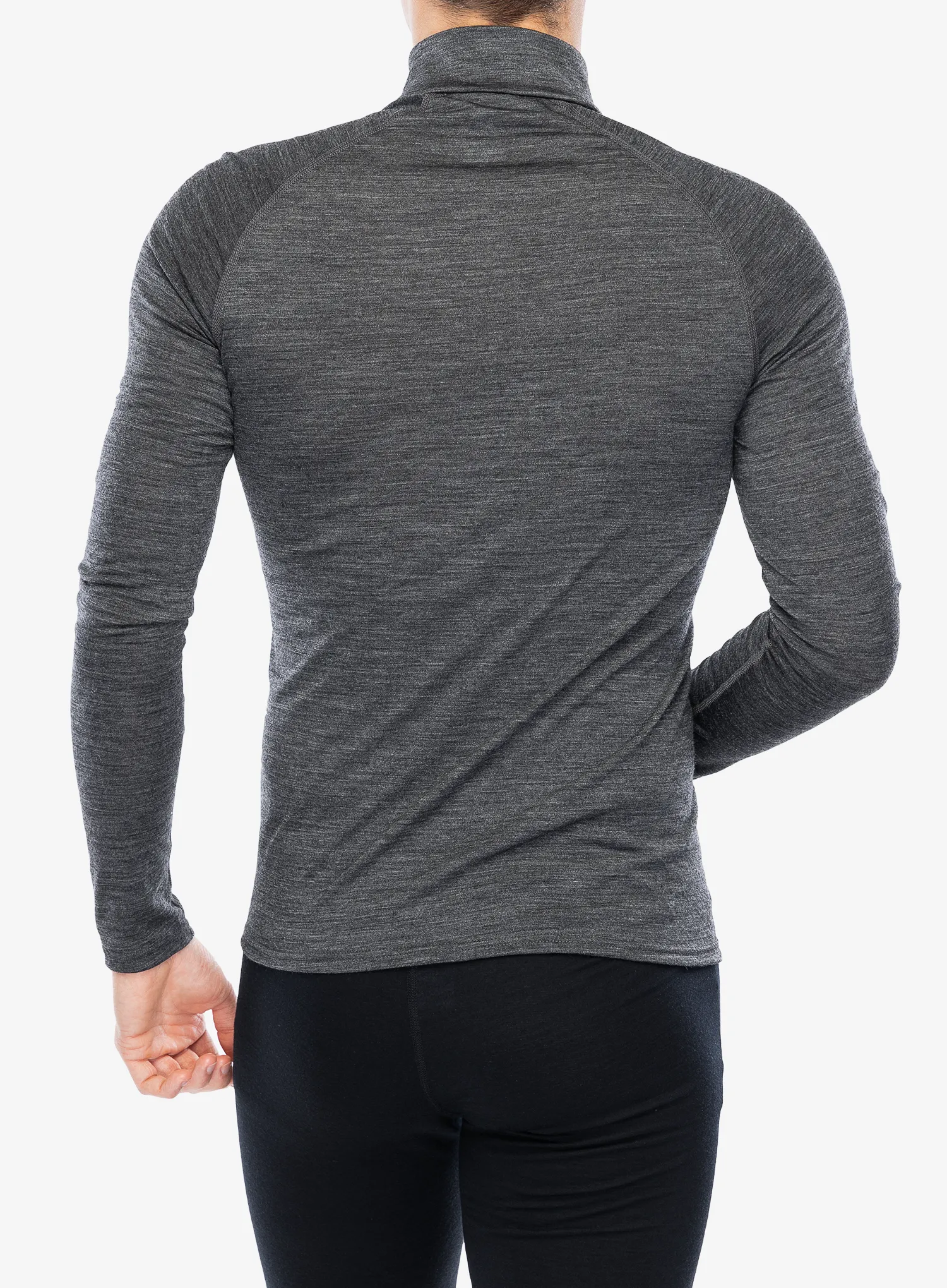 Funktionsshirt Langarm Odlo Natural Performance PW 150 BL Top Turtle Neck LS Half Zip - grey melange