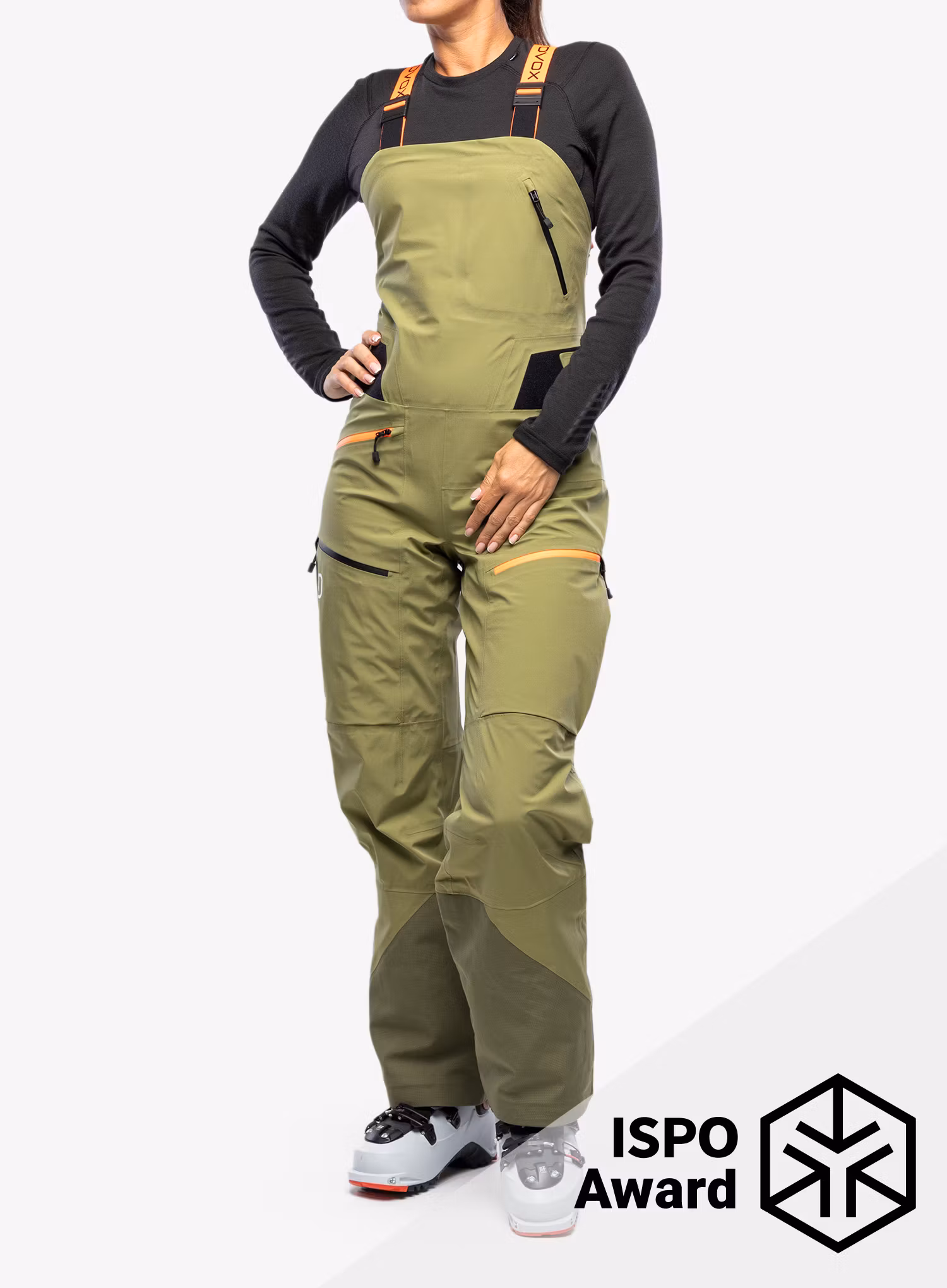 Hose Damen Ortovox 3L Deep Shell Bib Pants - wild herbs