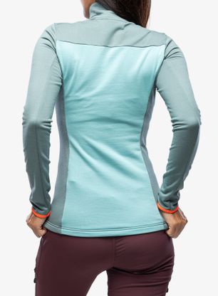 Funktionsshirt Langarm Damen Ortovox Fleece Light Zip Neck - arctic grey