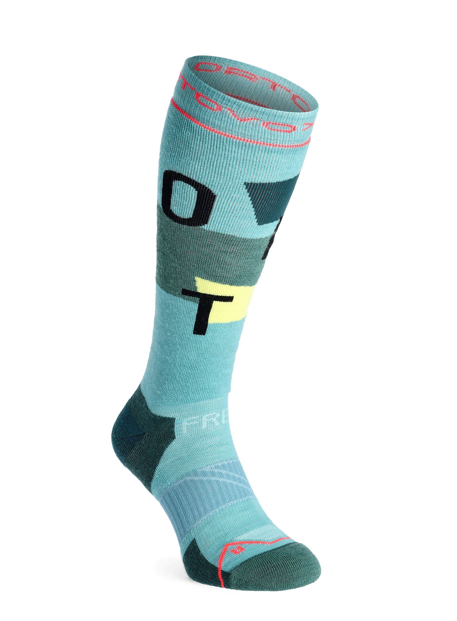 Skisocken Damen Ortovox Freeride Long Socks Cozy - ice waterfall