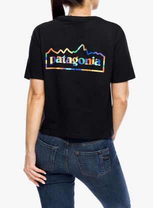 Bedruckte T-Shirt Damen Patagonia Unity Fitz Easy Cut Responsibili-Tee - ink black