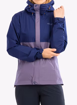 Regenjacke Damen Rab Downpour Eco Jacket - patriot blue/purple sage