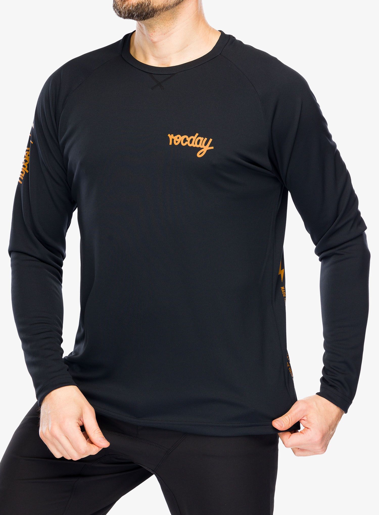 Radtrikot Langarm Rocday Podium - black