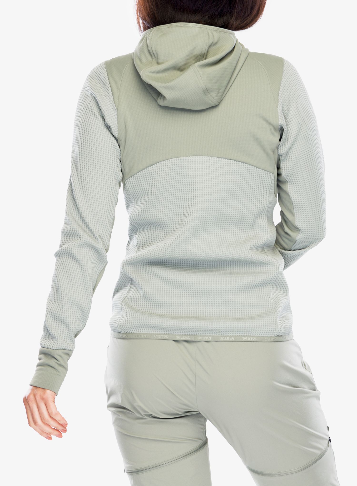 Fleecepullover Damen Salewa Puez Waffle Hyb PL HD Jacket - shadow