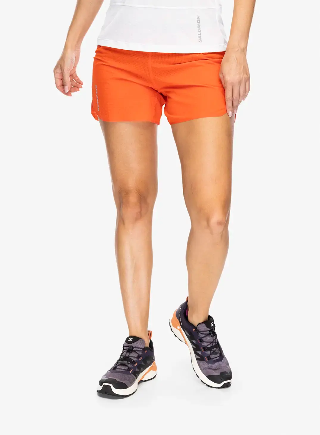 Laufshorts Damen Salomon Sense Aero 5'' Short - cherry tomato