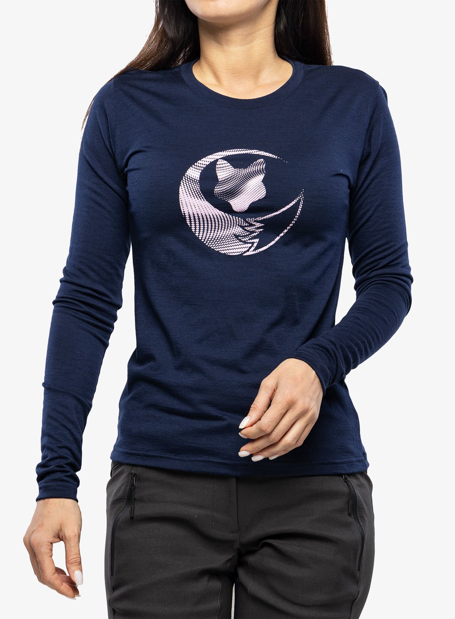 Pullover Damen Sensor Merino Active PT Tee LS Fox - deep blue
