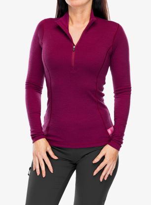 Funktionsshirt Herren Langarm Sensor Merino DF Tee L/S Zip - lilla