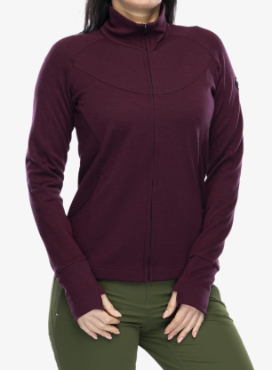 Pullover Damen Sensor Merino Upper Fleece Full Zip - port red