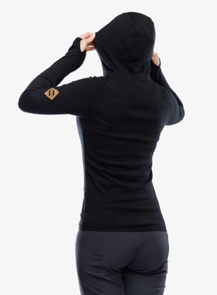 Pullover Damen Sensor Merino Upper Fleece Hooded - black mountains