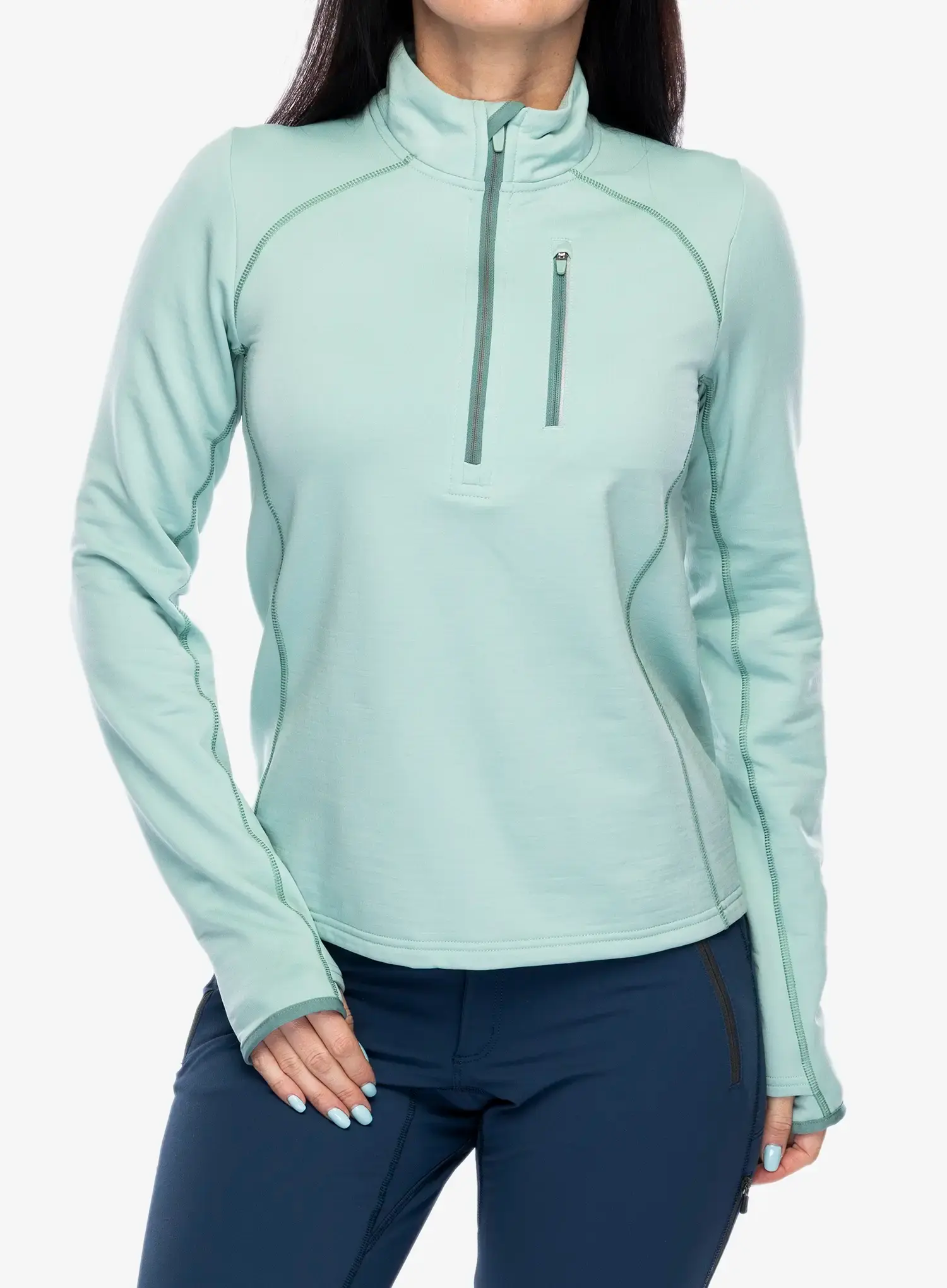 Pullover Damen Smartwool Active Fleece 1/2 Zip - arctic green