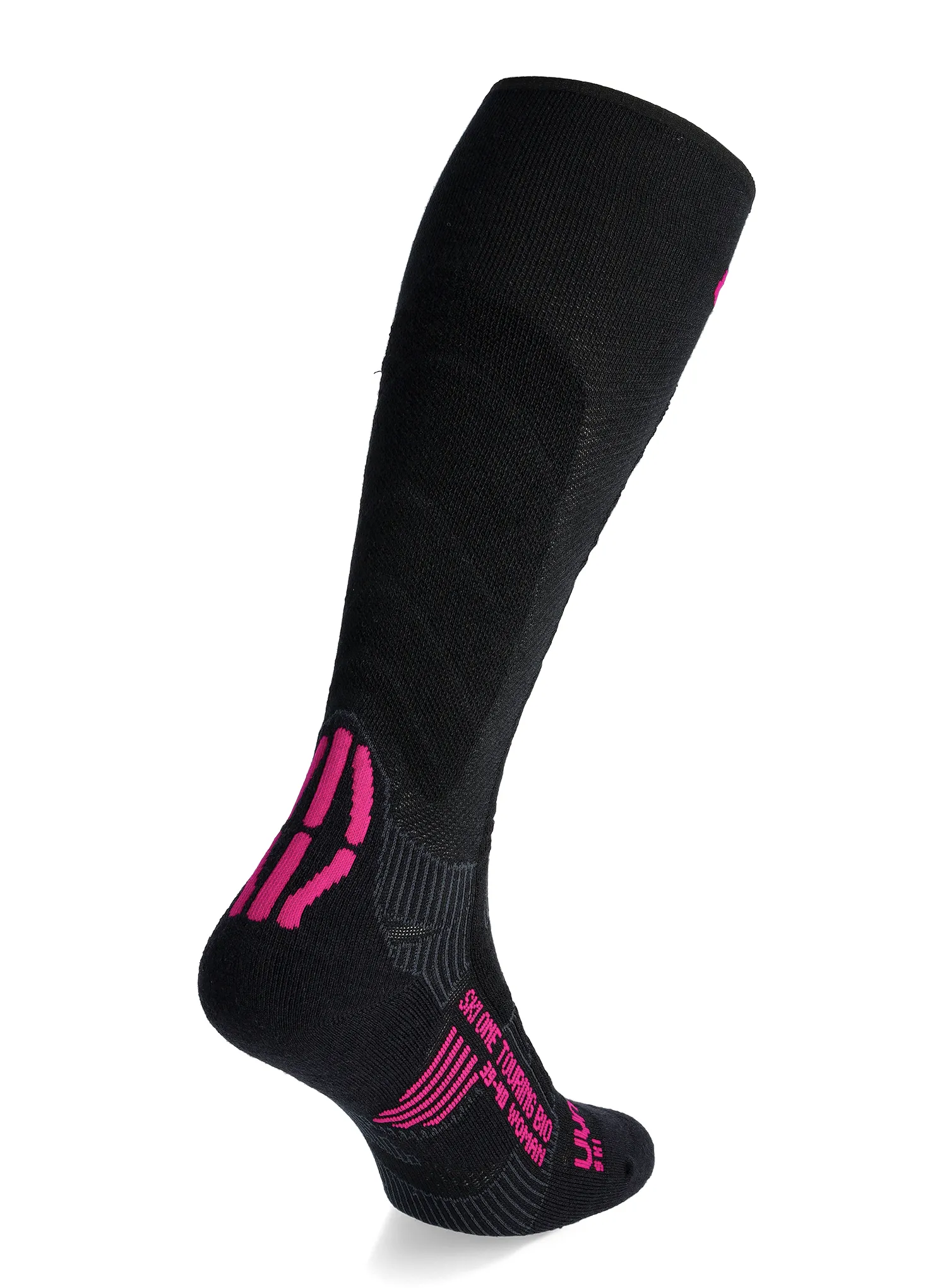 Socken Damen UYN Ski Touring One Bio Socks - black/pink yarrow