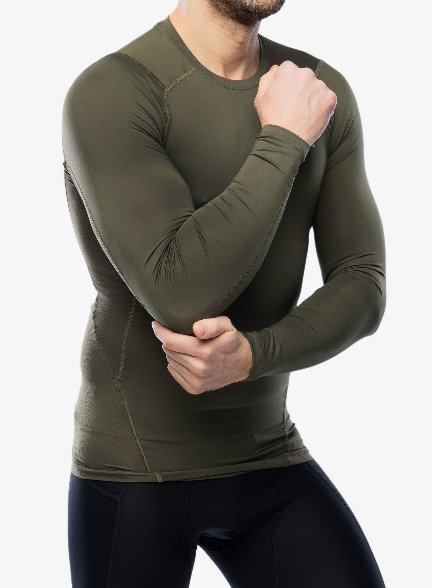 Pullover Under Armour HG Armour Comp LS - marine od green/white