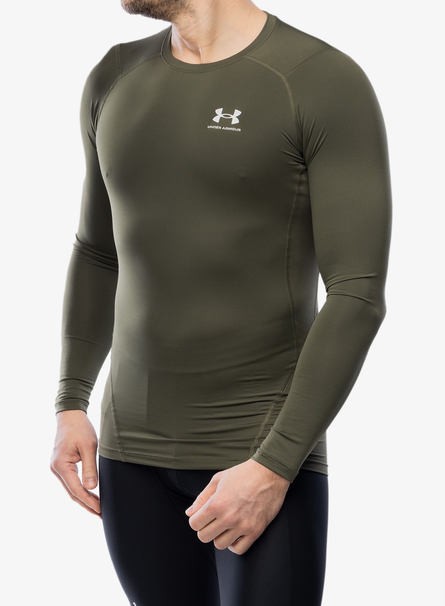 Pullover Under Armour HG Armour Comp LS - marine od green/white