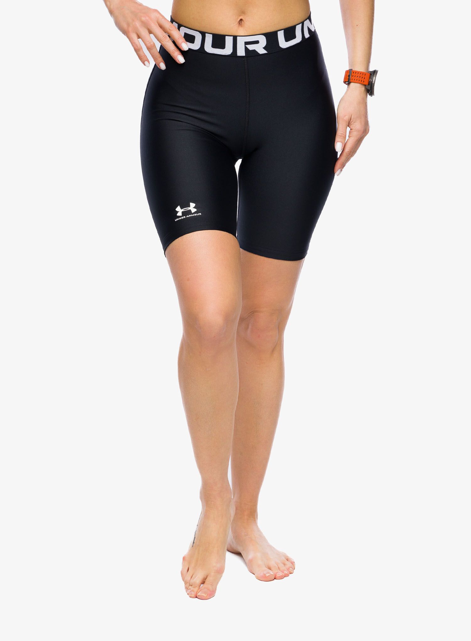 Sportshorts Damen Under Armour HeatGear Authentics 8 inch Short - black/white