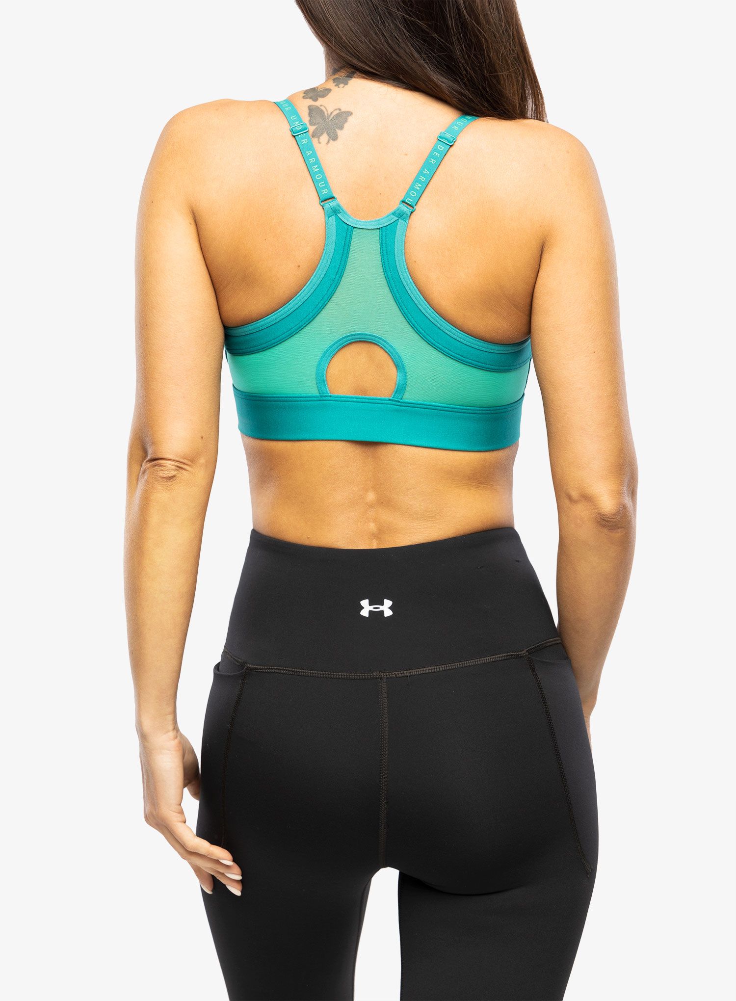 Sport-BH Under Armour Infinity Low Covered Sports Bra - coastal teal/birdie green