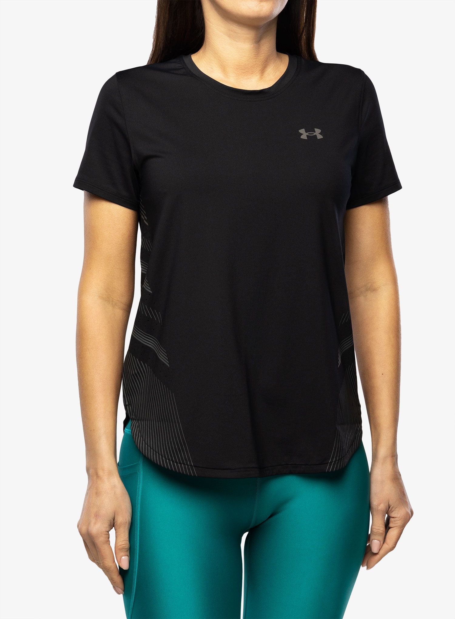 Laufshirt Damen Under Armour Iso-Chill Laser Tee II - black/pitch gray/reflective