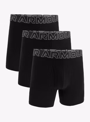 Boxershorts Under Armour Performance Cotton 6 in 3-Pack Boxerjock - black/black/steel