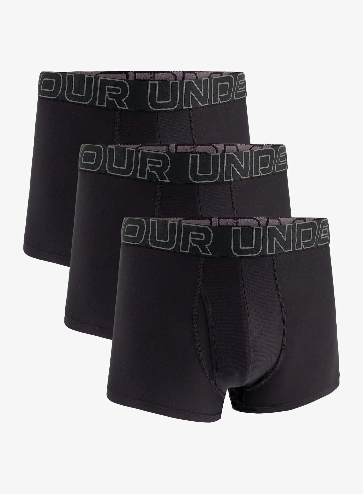 Boxershorts Under Armour Performance Tech 3 in 3-Pack Boxerjock - black/black/castlerock