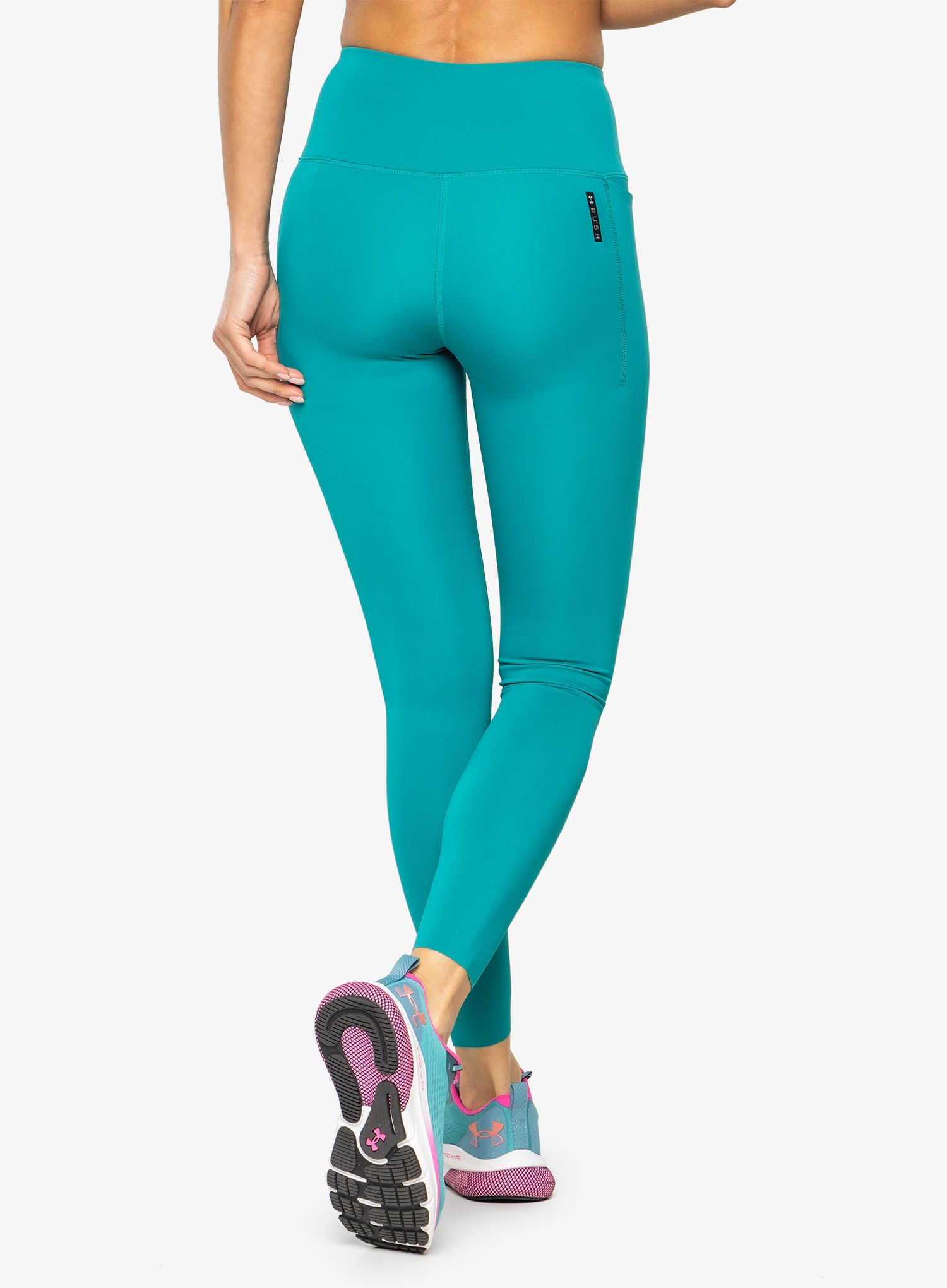 Leggings Damen Under Armour Rush SmartForm Ankle Leggings - coastal teal/iridescent