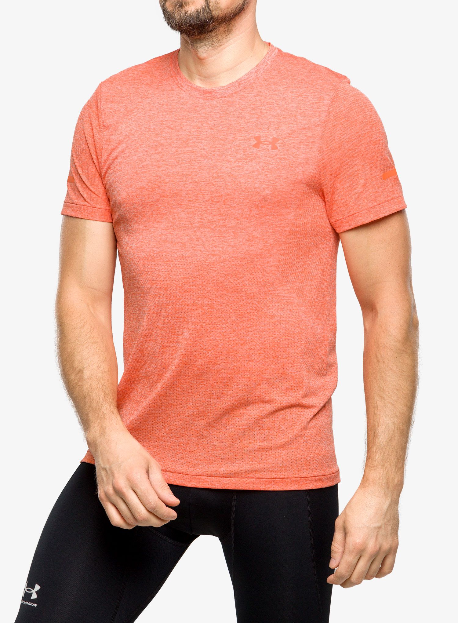 Laufshirt Herren Under Armour Seamless Stride SS - frosted orange/reflective