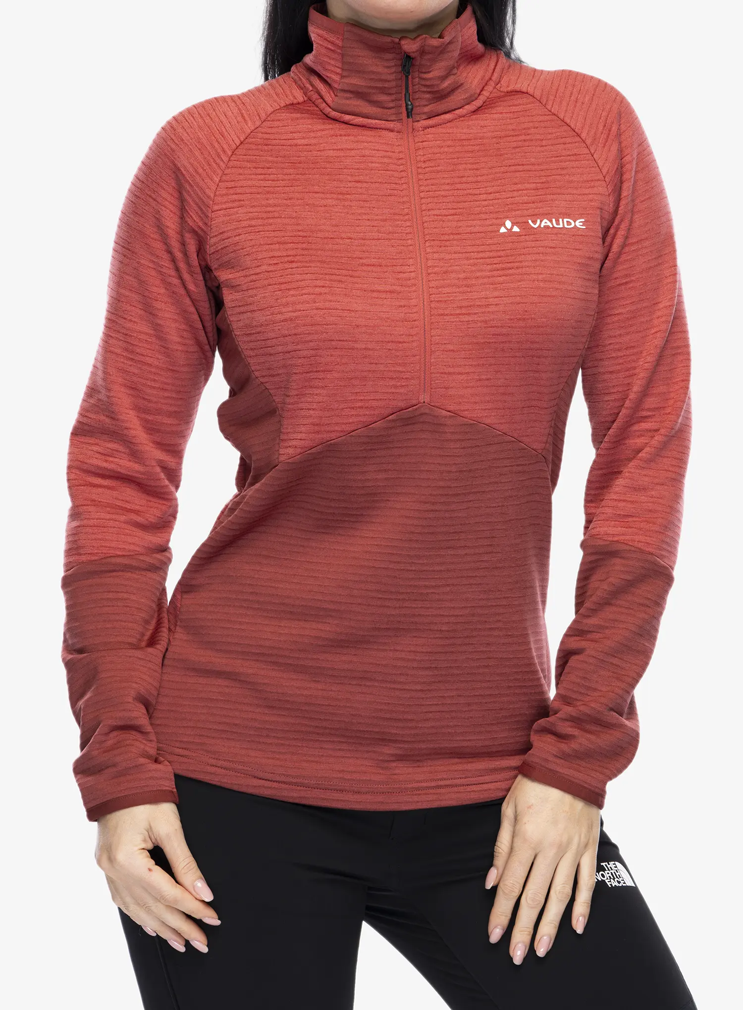 Fleecepullover Damen Vaude Larice HZ Fleece Jacket - brick