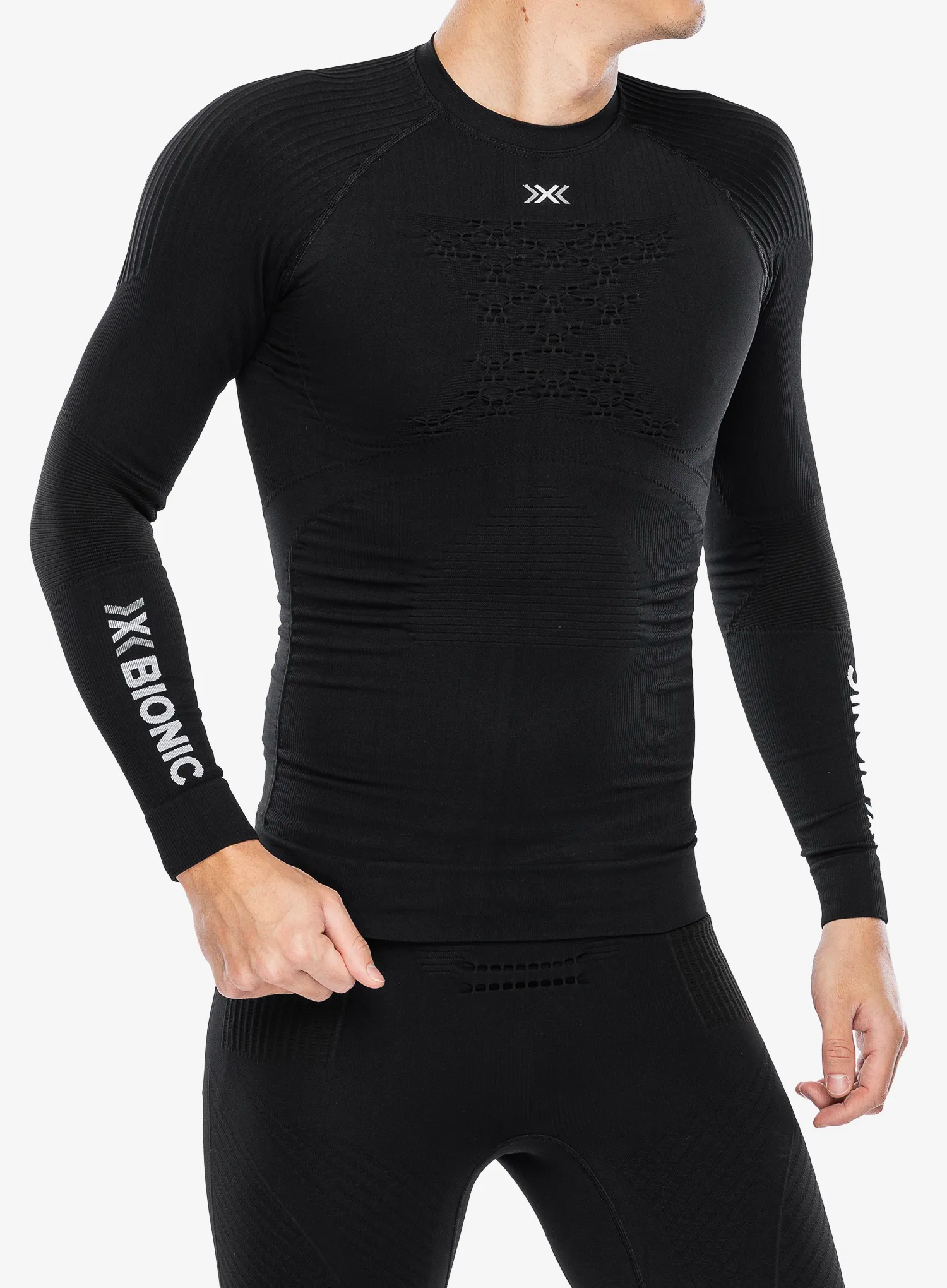 Funktionsshirt Herren Langarm X-Bionic Energy Accumulator 4.0 Shirt Round Neck - opal black/arctic white